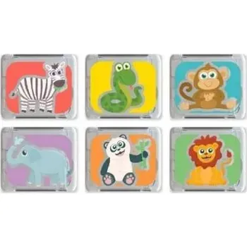 Hračka pro nejmenší Glo Pals, Svítící senzorické kostky do vody 6 kusů - Zvířátka