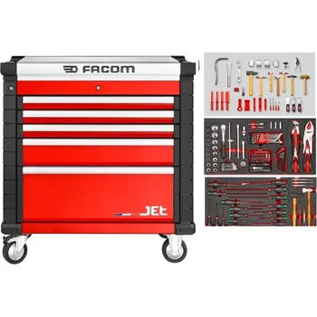 Facom JET.CRTCAR2 90DÍLNÁ SADA KAROSÁŘSKÉHO NÁŘADÍ V MONTÁŽNÍM VOZÍKU JET.CRT5M4A