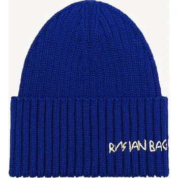 Čepice Čepice s příměsí vlny Ruslan Baginskiy Hand-embroidered Beanie BN077/088.W modrá 57X, vel. ONE SIZE