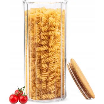 Dóza na potraviny NÁDOBA NA POTRAVINY SKLENĚNÁ S VÍKEM KÁVA ČAJ CUKR RÝŽOVÁ MOUKA 1400 ml