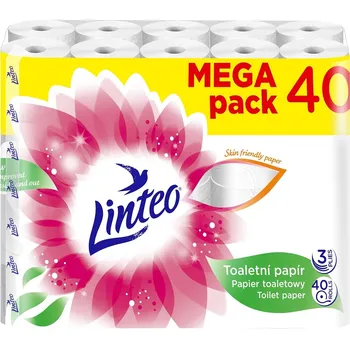 Toaletní papíry Toaletní papír Linteo, 3vrstvý, 40 rolí, 15 m