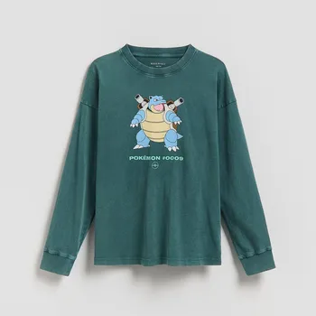 Dětská móda Reserved - Pokémon tričko s dlouhým rukávem - tmavě tyrkysová - 047II-69X - 047II-69X-140