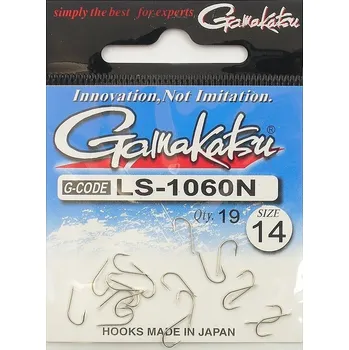 Rybářský háček Háček Gamakatsu 1060N, velikost 14 s protihrotem, 19 ks, univerzální
