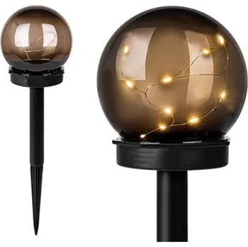 Venkovní osvětlení LED solární lampa, koule, 10 cm, hvězdy s kolíkem do země