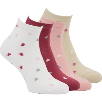 Dámské ponožky RS dámské bavlněné kotníkové vzorované srdíčkované ponožky mix 39-42