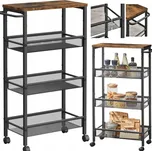 Kuchyňský vozík 22 x 45,5 x 77 cm černý