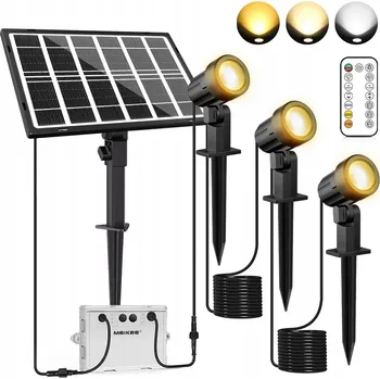 Venkovní osvětlení Solární lampa zapichovací MEIKEE černá 24 cm 3 ks