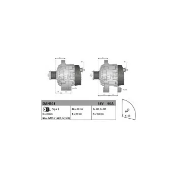Autoelektrika Alternátor DENSO (DE DAN631)