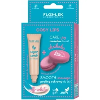 Péče o rty Cukrový peeling na rty OFF-WHITE a máslo na rty OKSIKOKO Floslek – sada