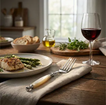 Příbor BUGATTI Country Ivory 22 cm - stolní vidlička z nerezové oceli