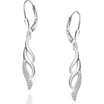 Náušnice Stříbrné náušnice Mennica Bydgoska 925 s zirkony 4,20 cm