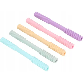 KOUSÁTKO NA ZOUBKY PRO MIMINKA SILIKONOVÁ TRUBIČKA BAREVNÁ 5 KS