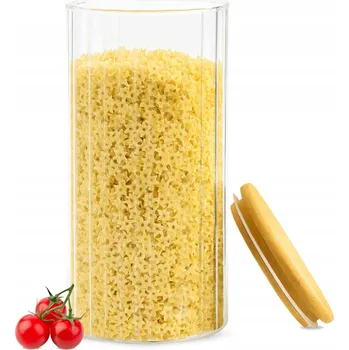 Dóza na potraviny NÁDOBA NA POTRAVINY SKLENĚNÁ S VÍKEM KÁVA ČAJ CUKR RÝŽOVÁ MOUKA 1000 ml