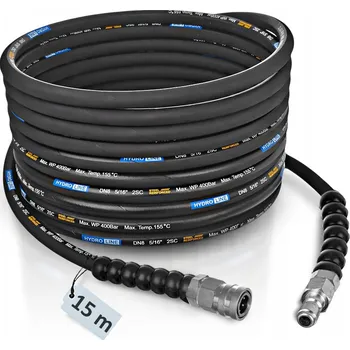 Zahradní hadice Hadice 15m DN8 400 Bar pro myčky NILFISK WAP ALTO EHRLE G275, rychlospojka 3/8"