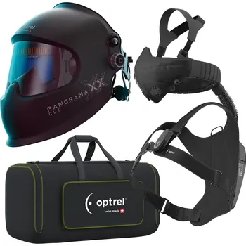 Svářečská kukla OPTREL Set - svařovací kukla Panoramaxx CLT černá se Swiss air filtroventilační jednotkou