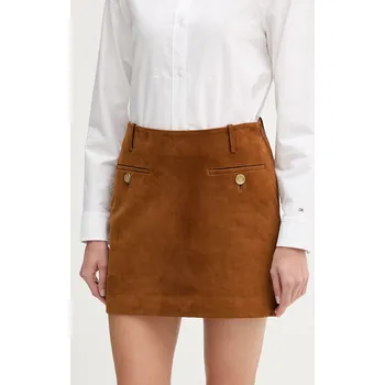 Dámské oblečení Semišová sukně Tommy Hilfiger WW0WW47773 hnědá 88X, vel. 36