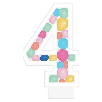 Dortová svíčka ALBI Svíčka dortová barevné lentilky číslo 4