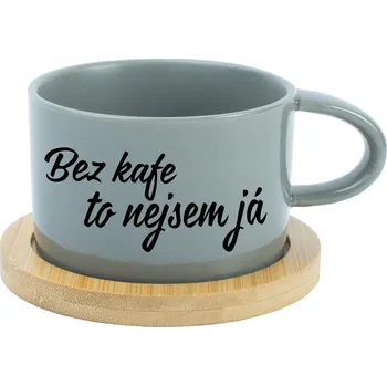 BEZ KAFE TO NEJSEM JÁ - šedý hrníček makronka 200 ml