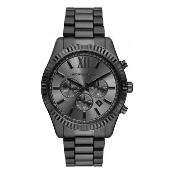 Hodinky PÁNSKÉ HODINKY MICHAEL KORS MK9154 LEXINGTON ČERNÉ NA OCELOVÉM NÁRAMKU S DATUMOVKA