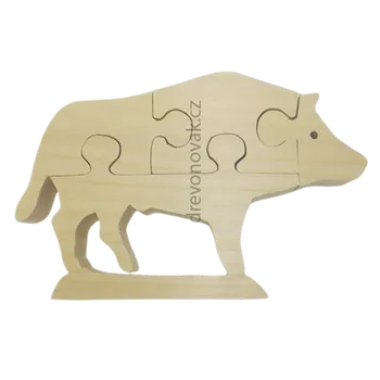Puzzle Dřevo Novák Dřevěné puzzle prase 4 dílky
