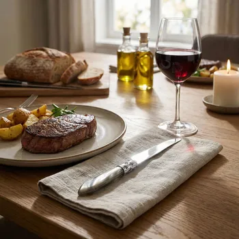 Příbor BUGATTI Aladdin 24,5 cm bílý perla - stolní nůž z nerezové oceli