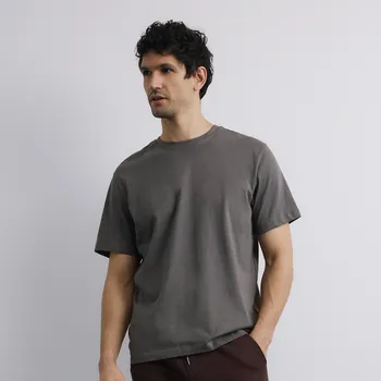 Reserved - Tričko regular z bavlny - středně šedá - 999HL-85X - 999HL-85X-XXL