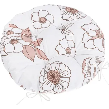 Podsedák Bellatex Sedák Adéla prošívaný kulatý Lososová,Bílá