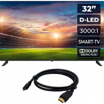 Televizor Televize Kiano Elegance 32" LED HD Ready černá + HDMI kabel