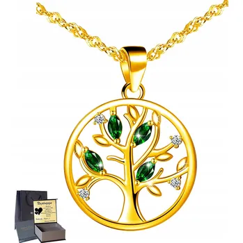 Náhrdelník Zlatý náhrdelník Strom života Dárek k narozeninám Stříbro 925