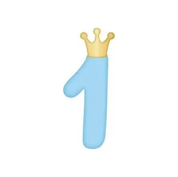 Dortová svíčka ALBI Svíčka dortová světle modrá s korunkou číslo 1