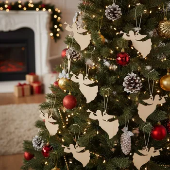 Vánoční dekorace Andělská hudba - dekorace z překližky