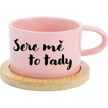 SERE MĚ TO TADY - růžový hrníček makronka 200 ml