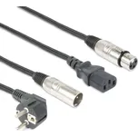 BeamZ Professional CX10-20 Light Combi Cable Schuko - XLR M / IEC F - XLR F 20M
