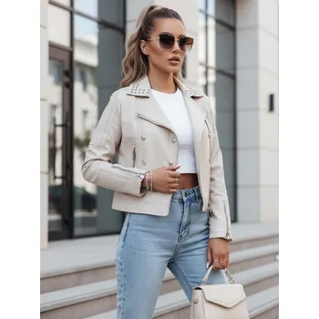 Dámská béžová bunda křivák TRUCCO Dstreet Barva: béžová, Velikost: M