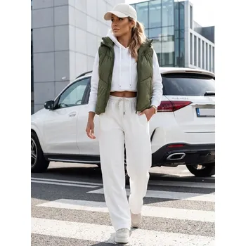 Dámská vesta Dámská zelená prošívaná vesta s kapucí LIKEHUGS Dstreet Barva: zelená, Velikost: XL