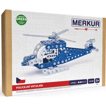 Stavebnice Merkur Merkur 054 - policejní vrtulník, 142 dílů - expresní doprava