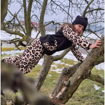 Yháček Softshellové kalhoty s beránkem Yháček, Leopard Velikost: 98