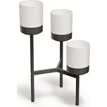 Prosperplast Bloomie Stand Třínohý stojan na květiny se 3 květináči Stojan na rostliny Květináč 54 cm x 49 x 80,5 cm Kovový rám Bílý