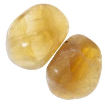 Drahý kámen Fluorit žlutý tromlovaný L, 2 ks
