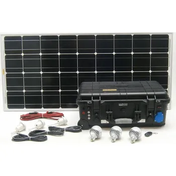 solární set 100W solární systém monokr.s akum.230V+12V+5V SO208