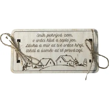 Dřevěná obálka na peníze - vánoční vesnice