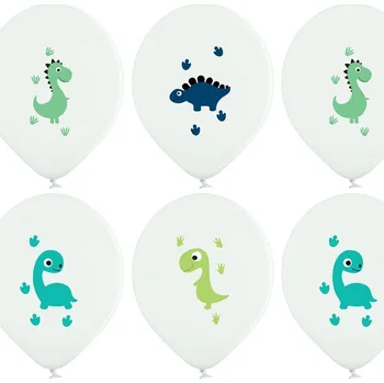 Balónek Sada balónků Ellision Dinosauři bílé 37 cm 6 ks