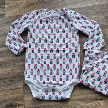 Kojenecký body Yháček BAZAR, bavlněné body Yháček, květiny, vel. 86