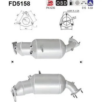 Filtr pevných částic Filtr sazových částic, výfukový systém AS FD5158