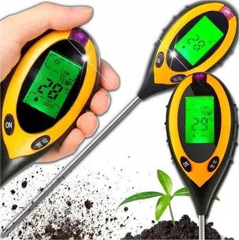 Kyseloměr, tester a miernik pH půdy, měření teploty, vlhkosti a světla