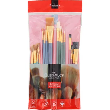 Vrták Sada štětců Van Bleiswijck 24 ks ks, měkké, kulaté, ploché