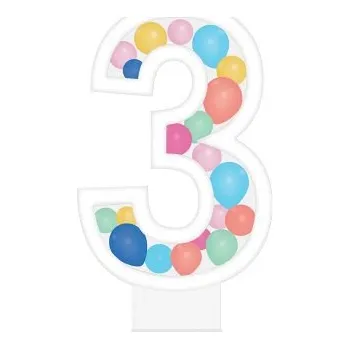 Dortová svíčka ALBI Svíčka dortová barevné lentilky číslo 3