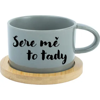 SERE MĚ TO TADY - šedý hrníček makronka 200 ml