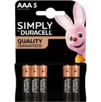Článková baterie Alkalická baterie Duracell AAA (R3) 5 ks