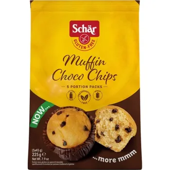 Trvanlivě pečivo Schär Schar Muffin choco chips světlé muffiny s kousky čokolády 225g 5ks bez lepku DTM 17.02.2026